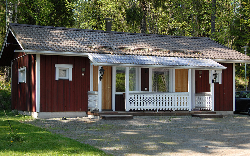 Omenankukka-paritalo on mökkimäinen majoituspaikka.